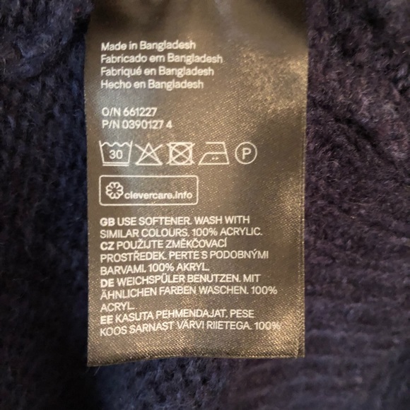 H&M Navy Soft Knit Long Open Cardigan Pockets XS - Picture 4 of 6